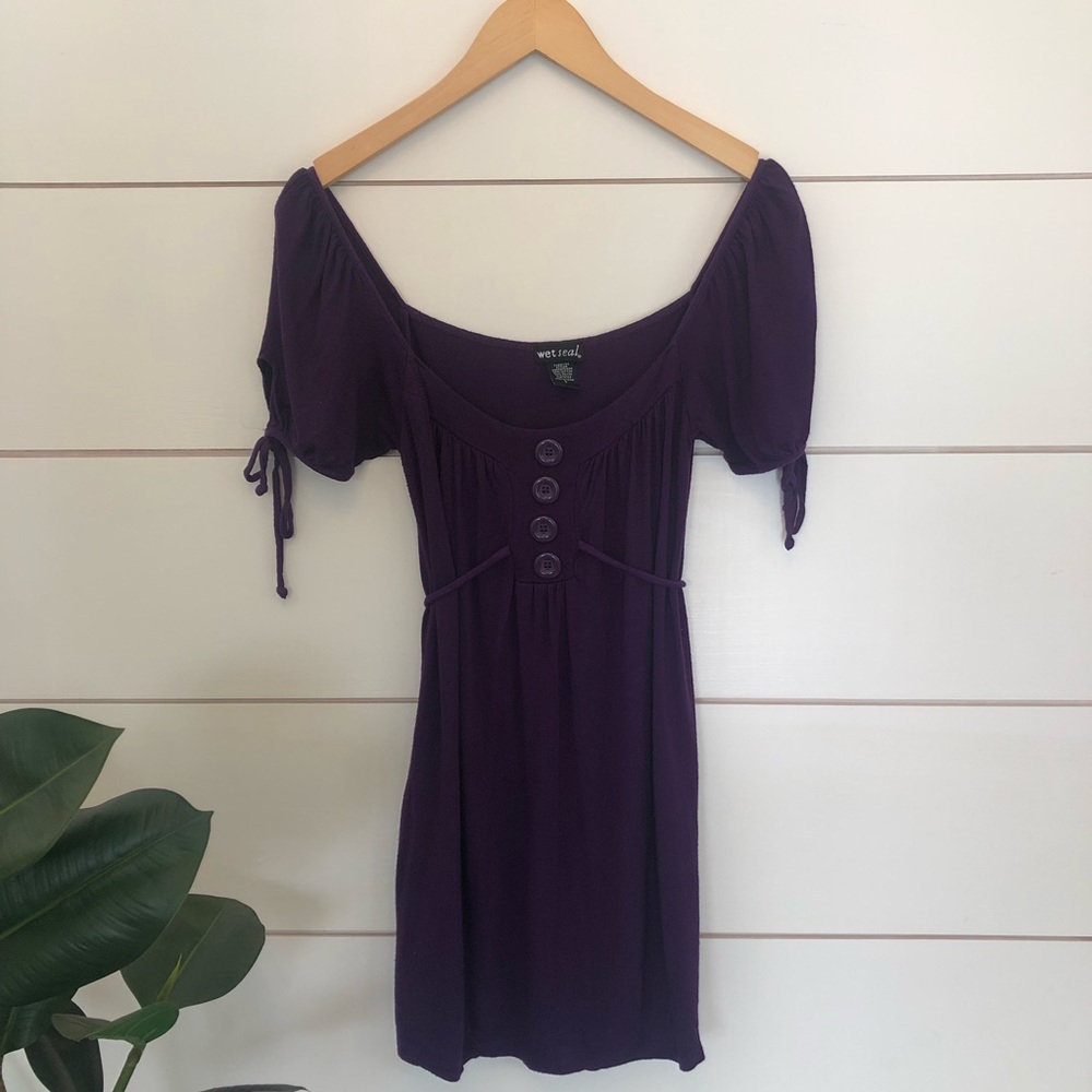 WET SEAL eggplant purple long shirt